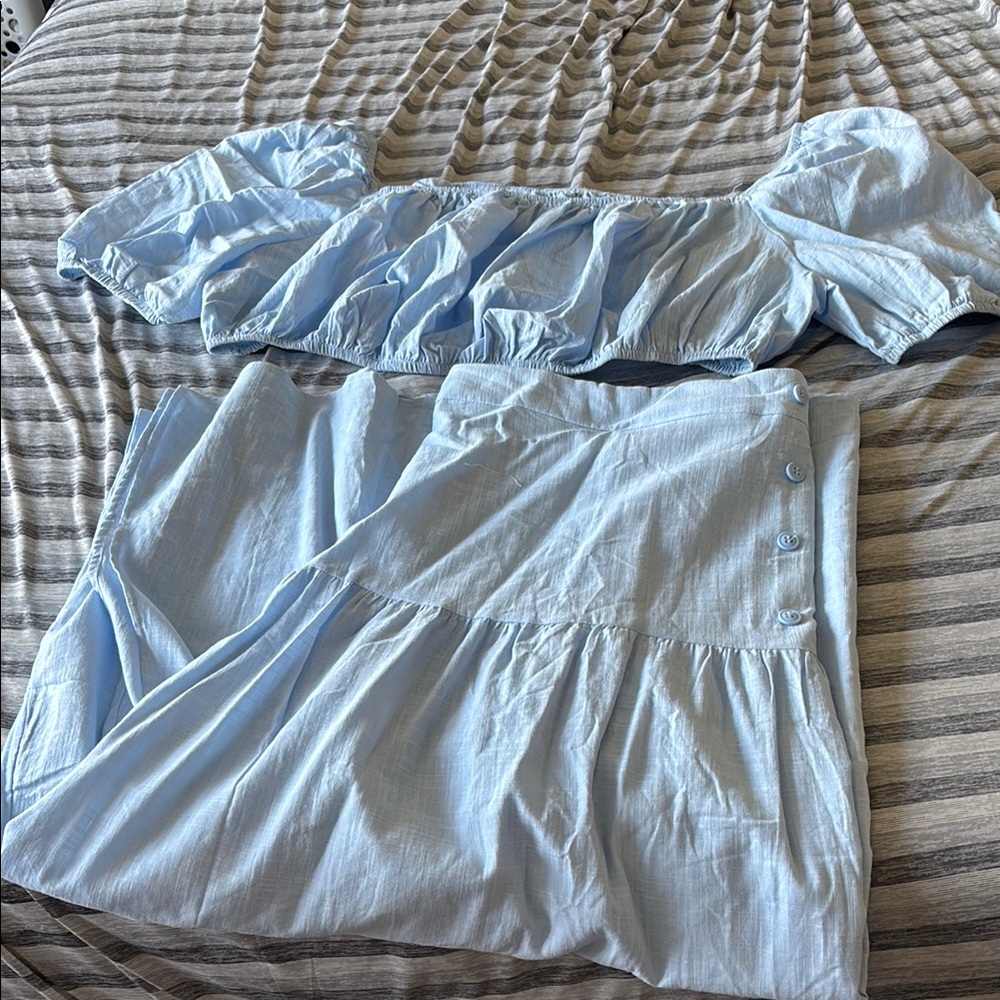SHEIN Light Blue Maxi Dress